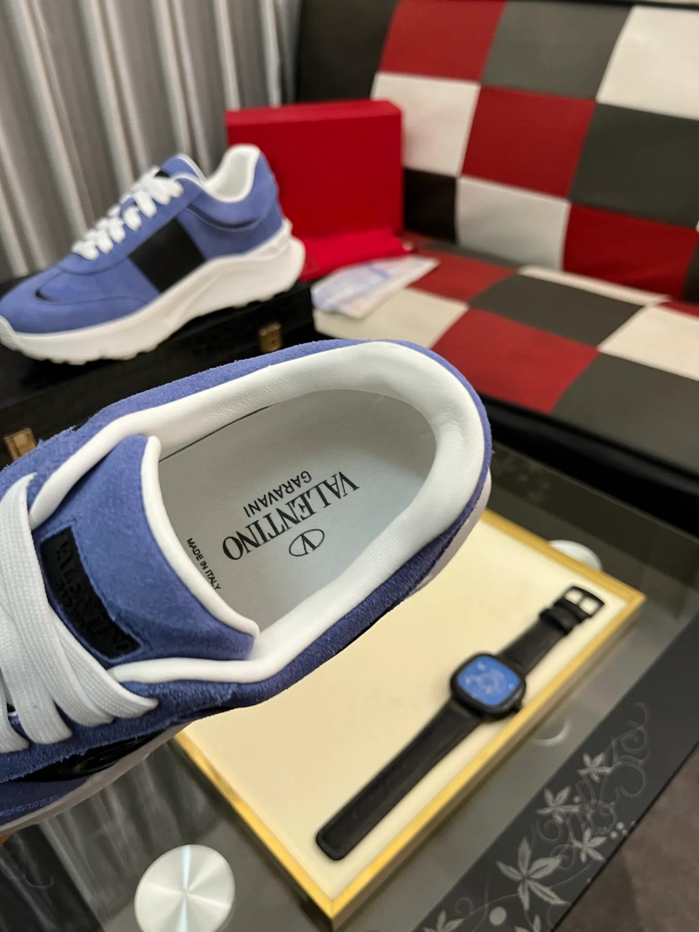 Men's shoes 💰480⌚️⌚️ VALENTINO Valentino's 2024 ss spring and summer new hot casual sports shoes, imported elastic fabric upper ➕The heel is Warren's exclusive rivet shape. The whole is very representative, the combined outsole is really easy to wear and very comfortable on the foot ~ Comes with **4 cm, classic, comfortable and versatile! Size: 38-442️⃣Colors available